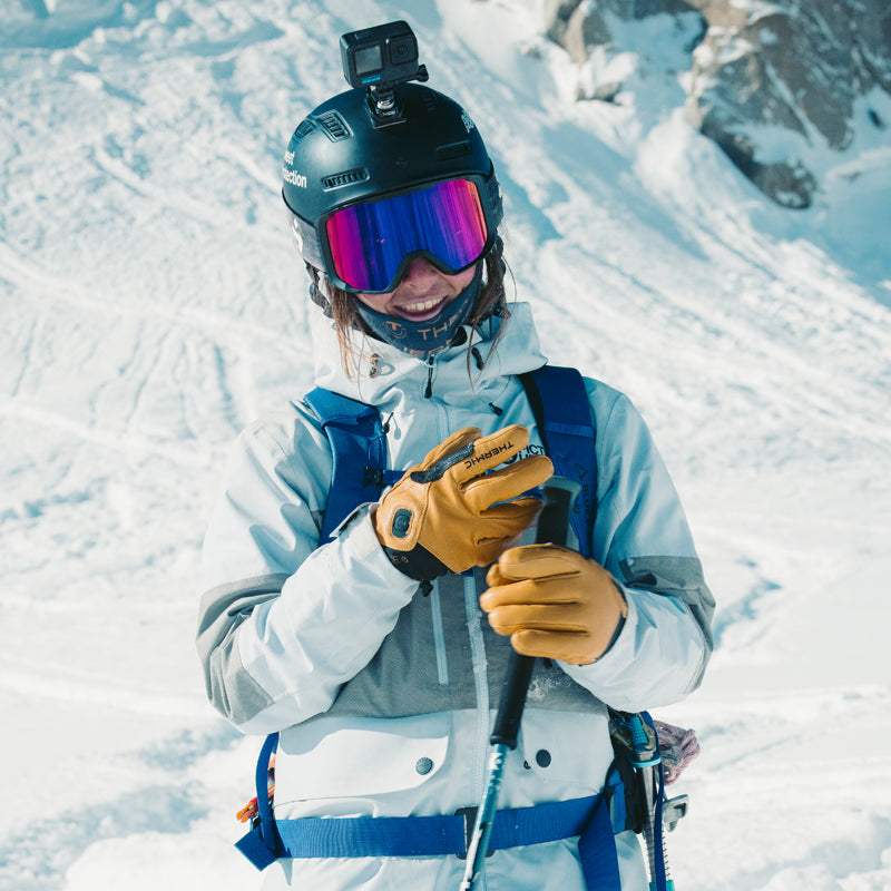 Thermic Freeride Ultra Heat Heated Ski Glove Worn By Skier