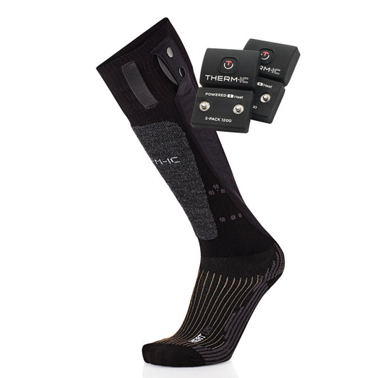 Therm-ic Heat Sock Set Powersocks Heat Uni + S-Pack 1200 Heated Ski Socks