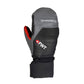 Black and gray mittens with FWT branding on a white background