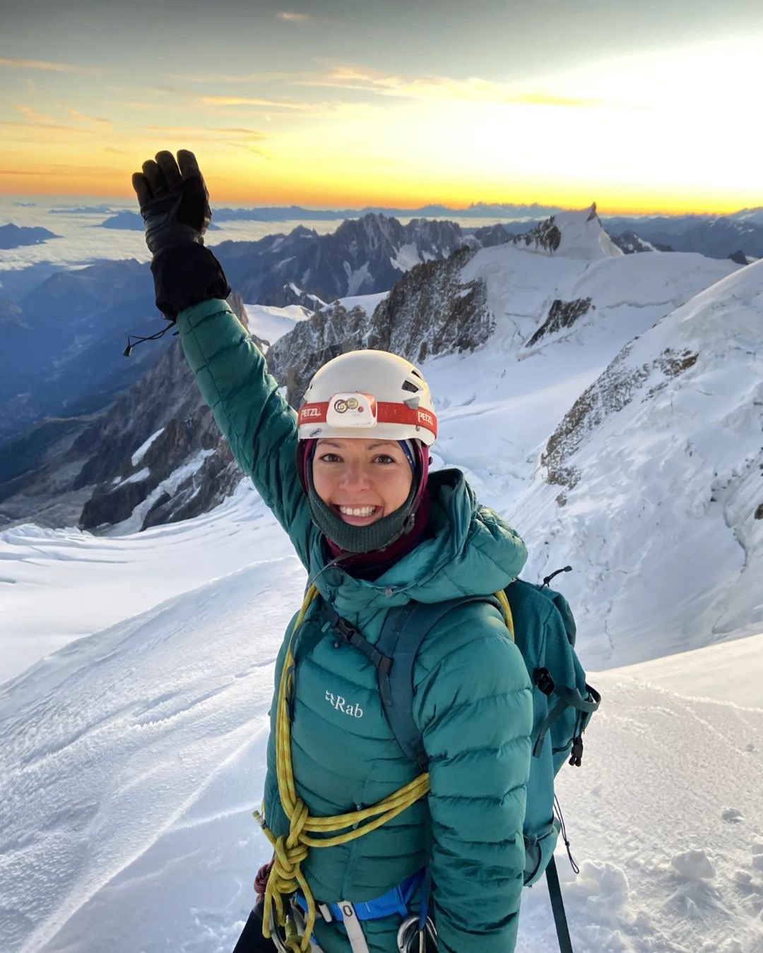 Female mountaineer in alpine setting