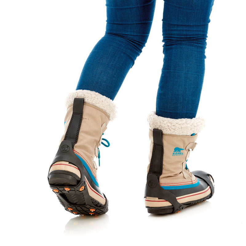 Sidas Walk Traction Snow and Ice Grippers worn on boots