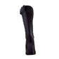 A single black knee-high compression sleeve or leg wrap shown from the side profile against a plain white background.