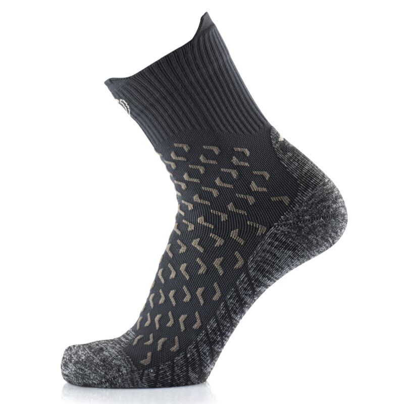 Black sock with pattern on a white background