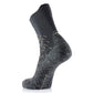 Gray ankle sock with pattern on a white background