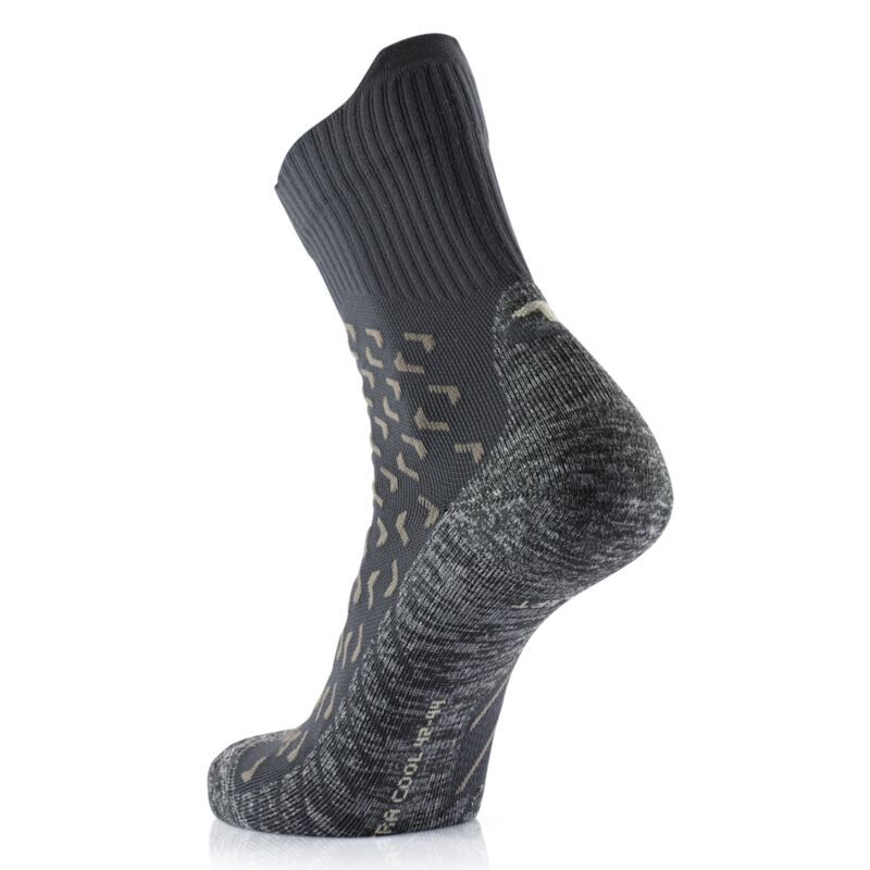 Gray ankle sock with pattern on a white background