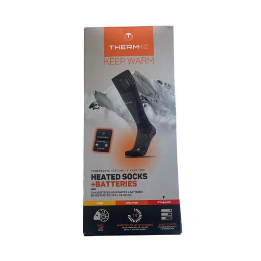 Preloved Therm-ic Heat Sock Set Powersocks Heat Uni + S-Pack 1200 Heated Ski Socks